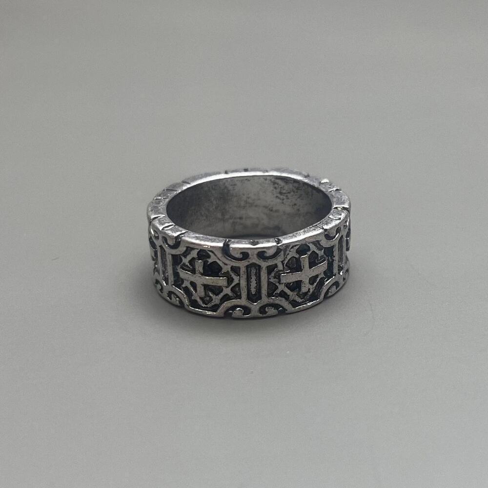 Y2k grunge silver gothic cross